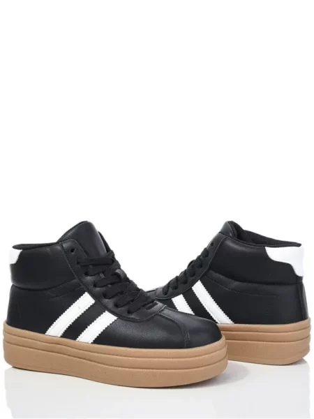 Шкіряні кросівки Stilli WAN160-4 Чорно-бежевий