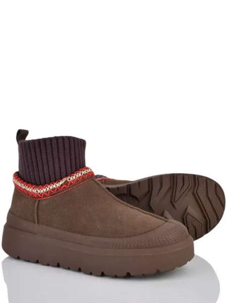 Замшеві уггі на овчині Itts KTN90-24 Темно-коричневий