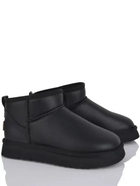 Шкіряні уггі на овчині Itts SN9960-A Чорний